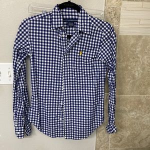 Blue and white button down Ralph Lauren